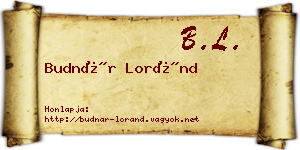Budnár Loránd névjegykártya